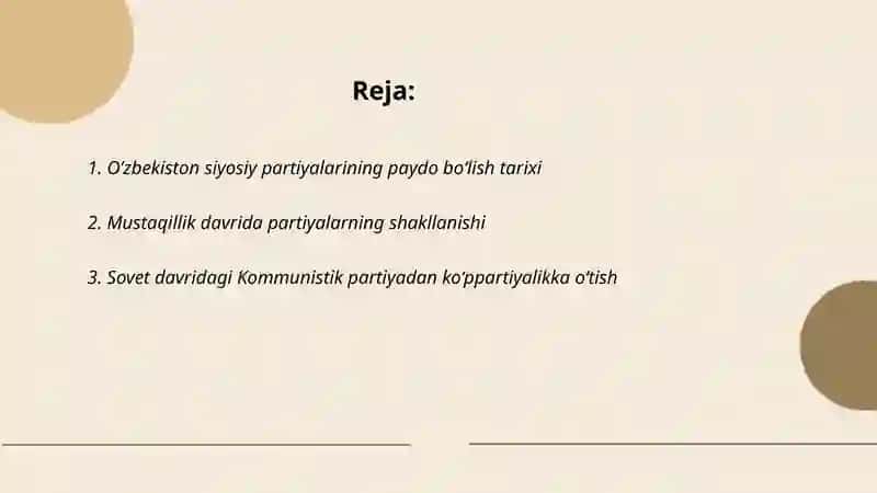 O’zbekiston siyosiy partiyalarining tarixi va asosiy turlari 2