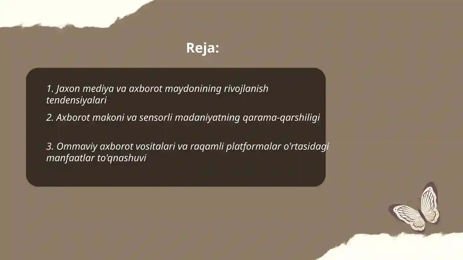 Jaxon mediya va axborot makoni manfatlar toʻqnashuvi muammolar yechimlar 2