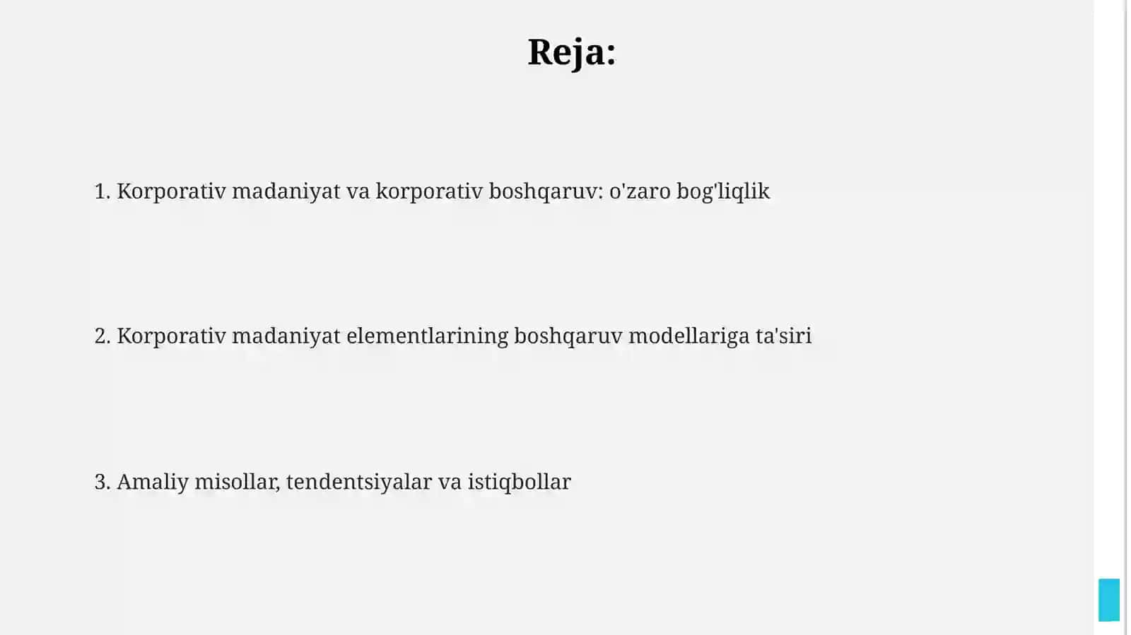 Korporativ madaniyatning korporativ boshqaruv modellari shakllanishidagi ahamiyati 2