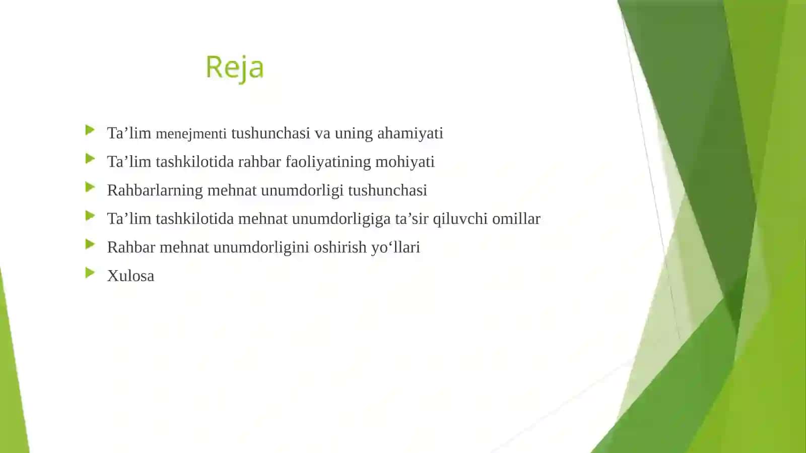 Ta’lim Tashkilotida Rahbarlarning Mehnat Unumdorligi va Ung’a Ta’sir Qiluvchi Omillar 2