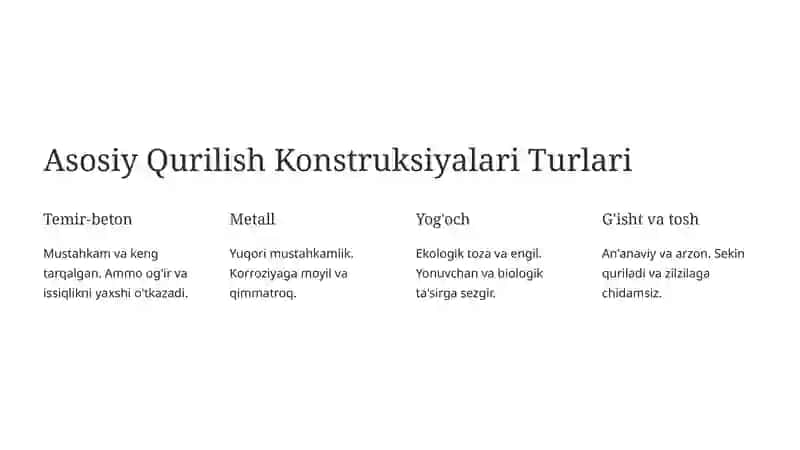 Qurilish Konstruksiyalariga Kirish 2