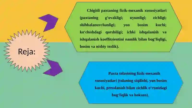 Paxtani qabul qilish va uning transportyor lentasiga bir maromda uzatish jarayonlarida sifatga ta’sirini о‘rganish 2