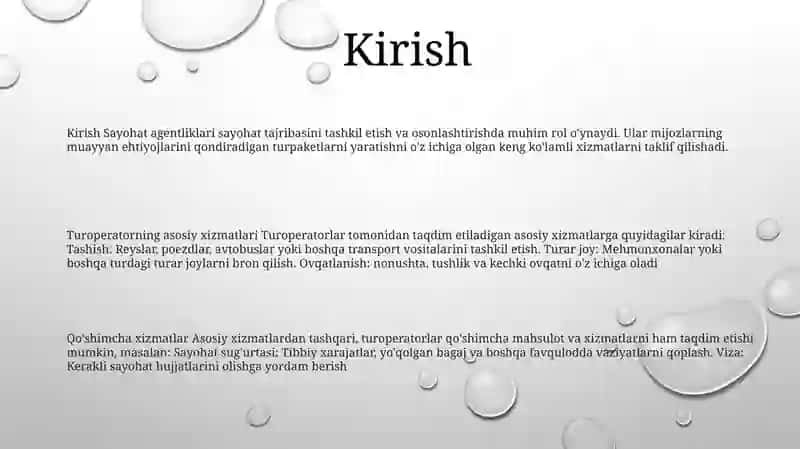 Turoperatorlarning Turpaketdagi Asosiy Va Qo’Shimcha Xizmat Mahsulotlarini O’Rganish 2