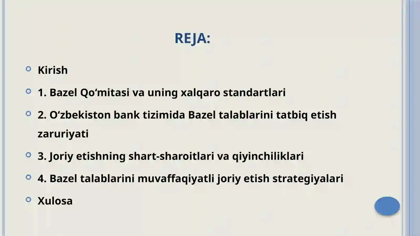 O'zbekiston bank tizimida Bazel Qo'mitasi talablarini joriy etish shart-sharoitlari 2