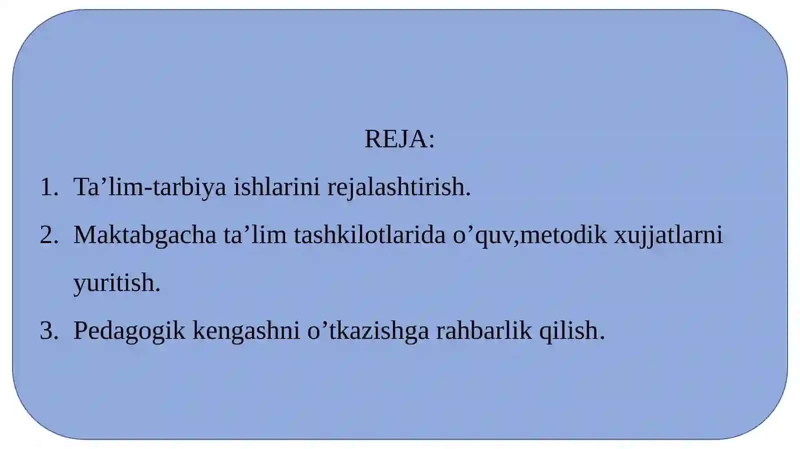 Maktabgacha ta’lim tashkilotlarida metodik ishlarni tashkil etish va rahbarlik qilish 2