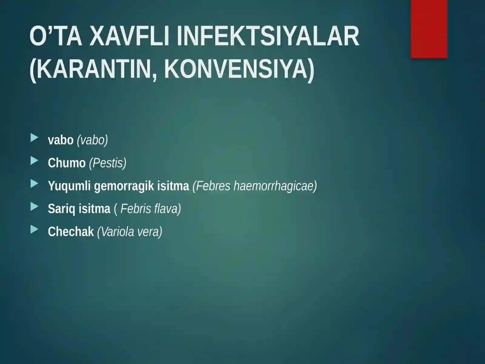 O’taxavfli infektsiyalar 2