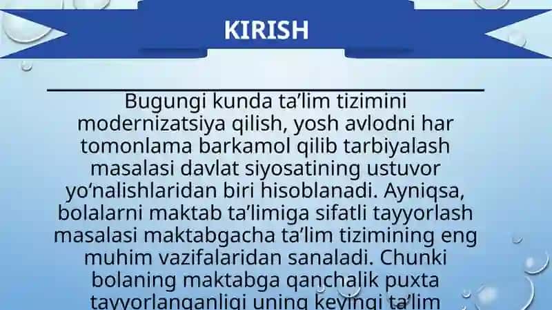 Bolalarni maktabga tayyorlash fanini oqitish metodikasi fanini oqitish tamoyillari va metodlari. 2