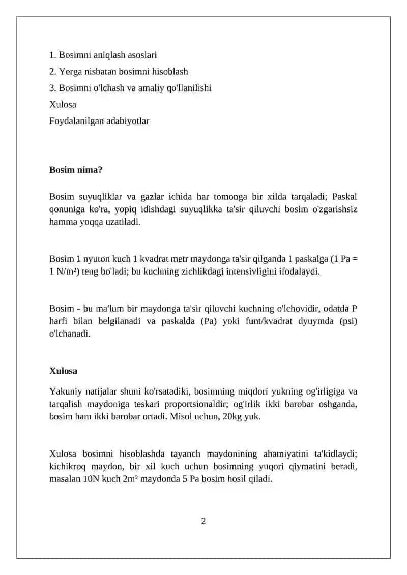 Gruntga nisbatan yuqori bosim miqdorini aniqlash 2