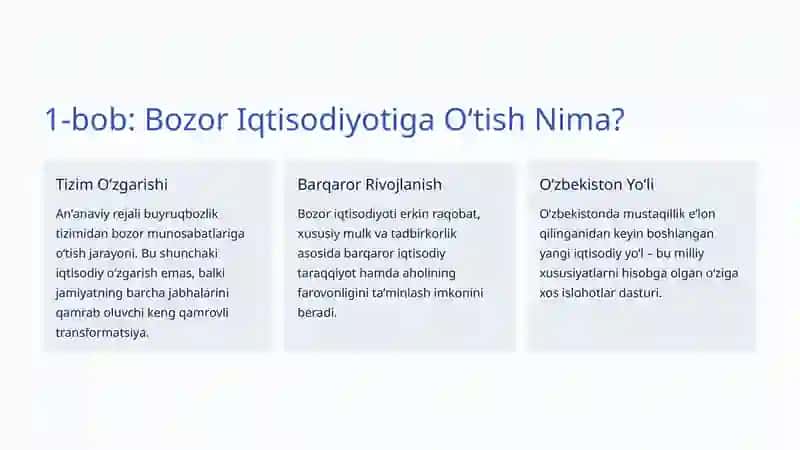 Bozor Iqtisodiyotiga Oʻtishning Oʻzbek Modeli 2
