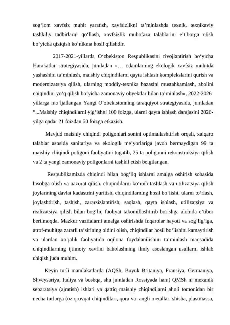 Chiqindilarning xavflilik darajasi va baholash usullari 2