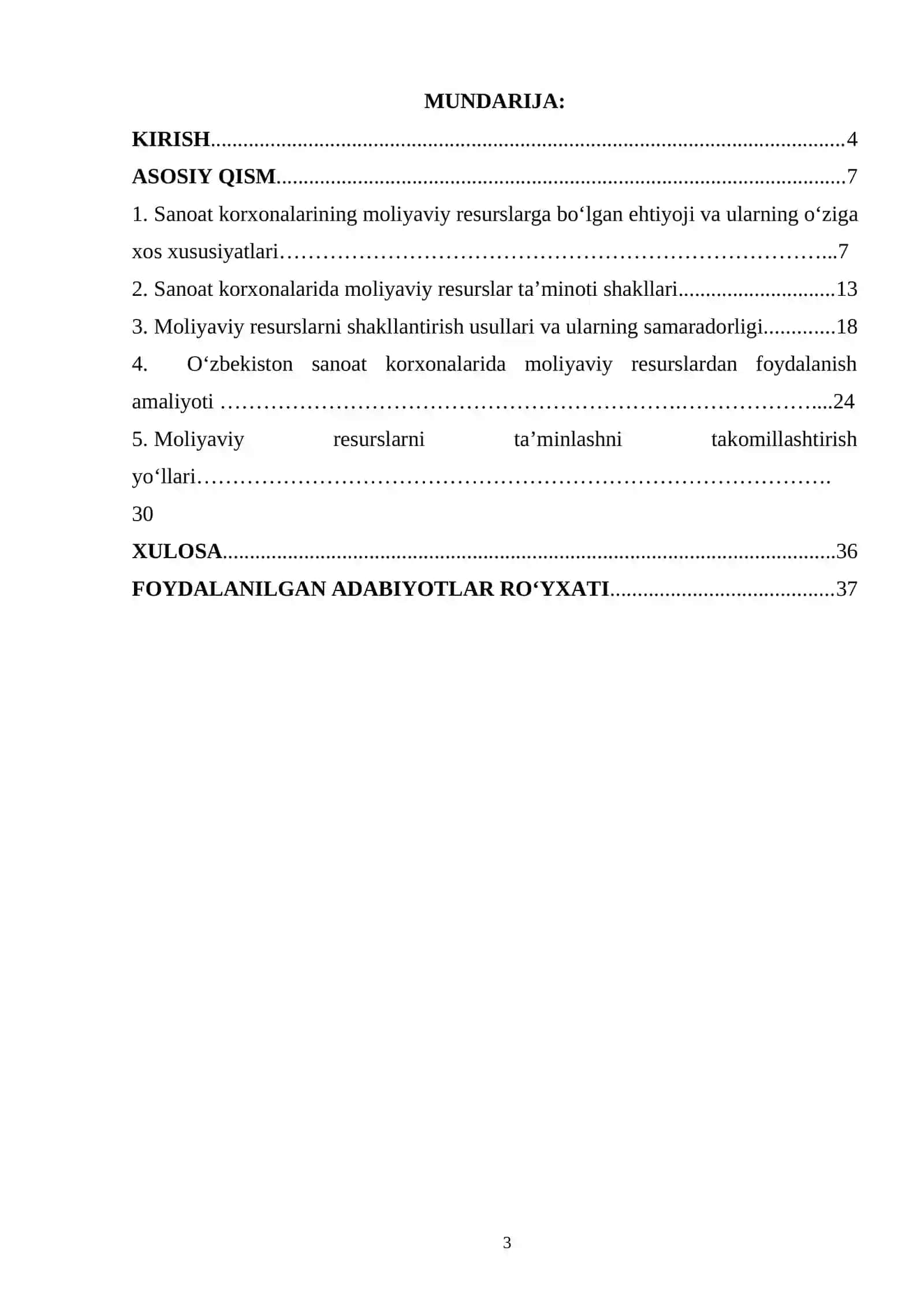 SANOAT KORXONALARIDA MOLIYAVIY RESURSLAR TA’MINOTI SHAKLLARI VA USULLARI 2