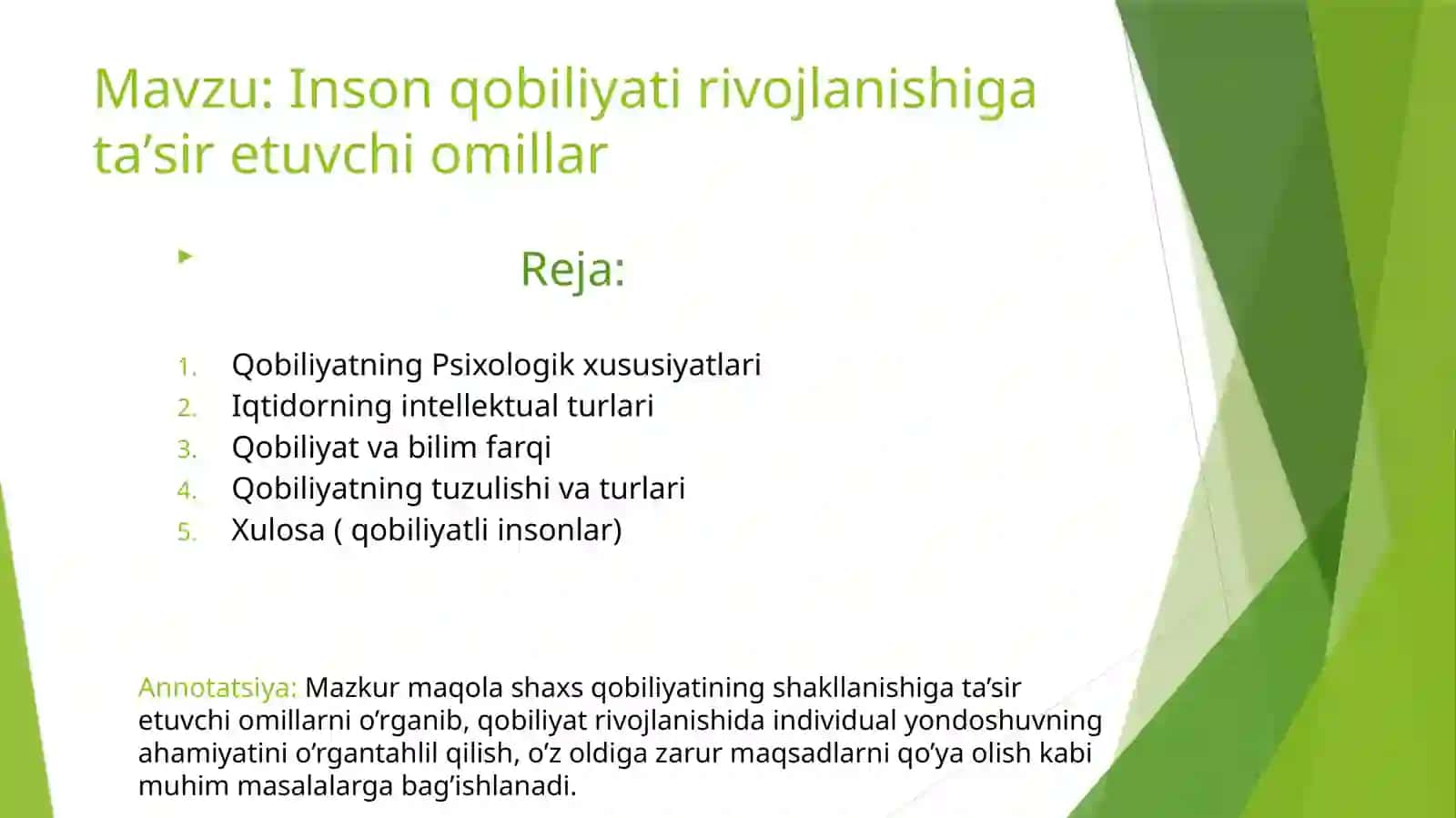 Inson qobiliyatining rivojlanishiga taʼsir etuvchi omillar 2