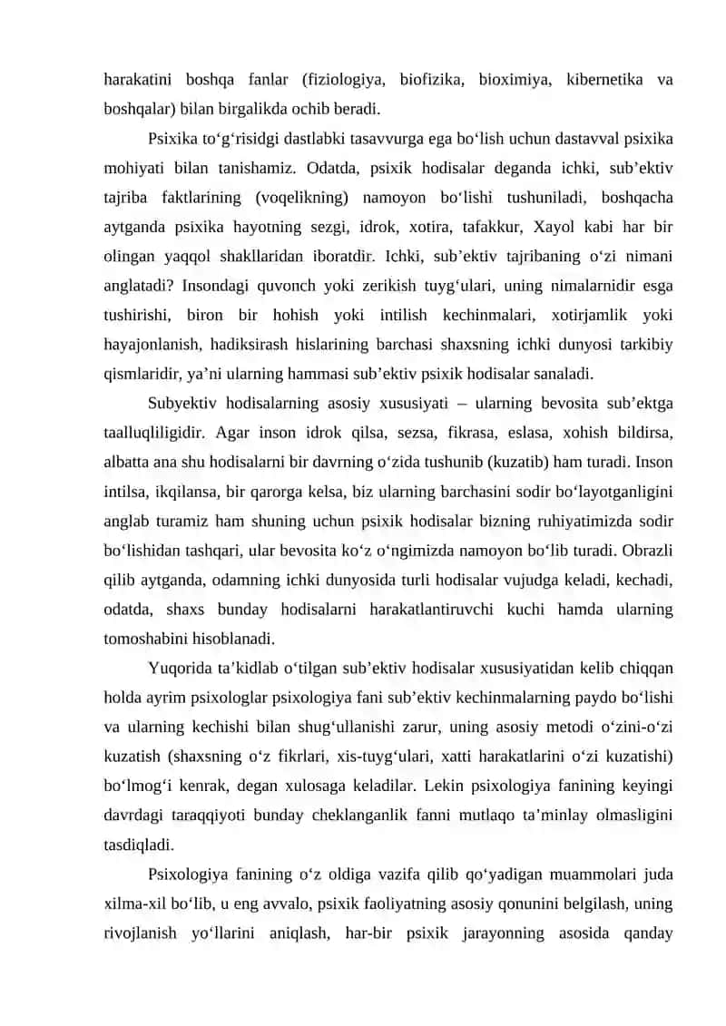 Psixologiya fanining tarixi, rivojlanishi va yo’nalishlari 2