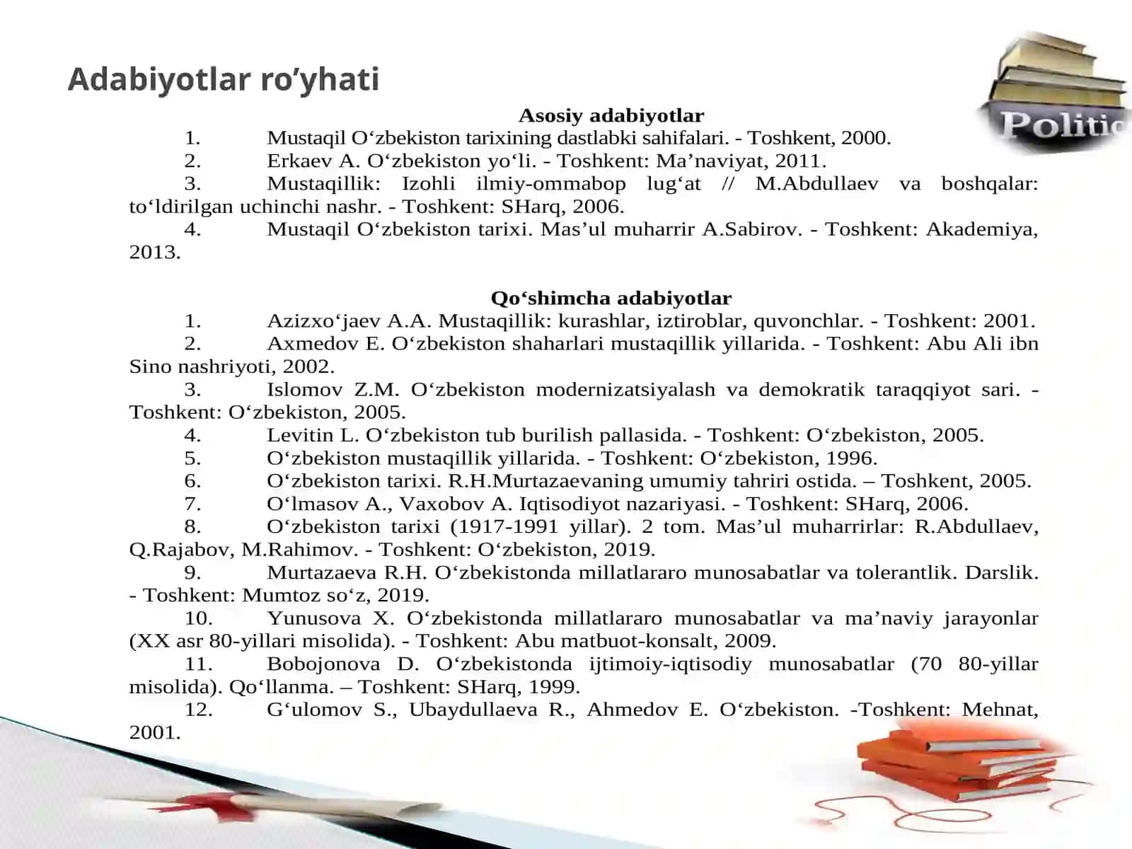 Bozor munosabatlarini rivojlantirishga qaratilgan O'zbekiston iqtisodiyoti 2