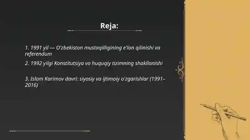 O'zbekistonning yangi tarixi 2