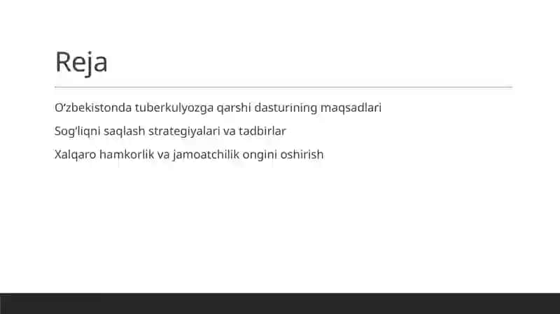 Oʻzbekistonda tuberkulyozga qarshi kurashishning milliy dasturi 2