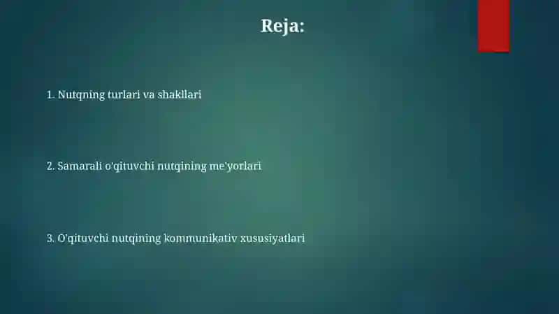 O'qituvchi nutqining komunativ xususiyatlari 2