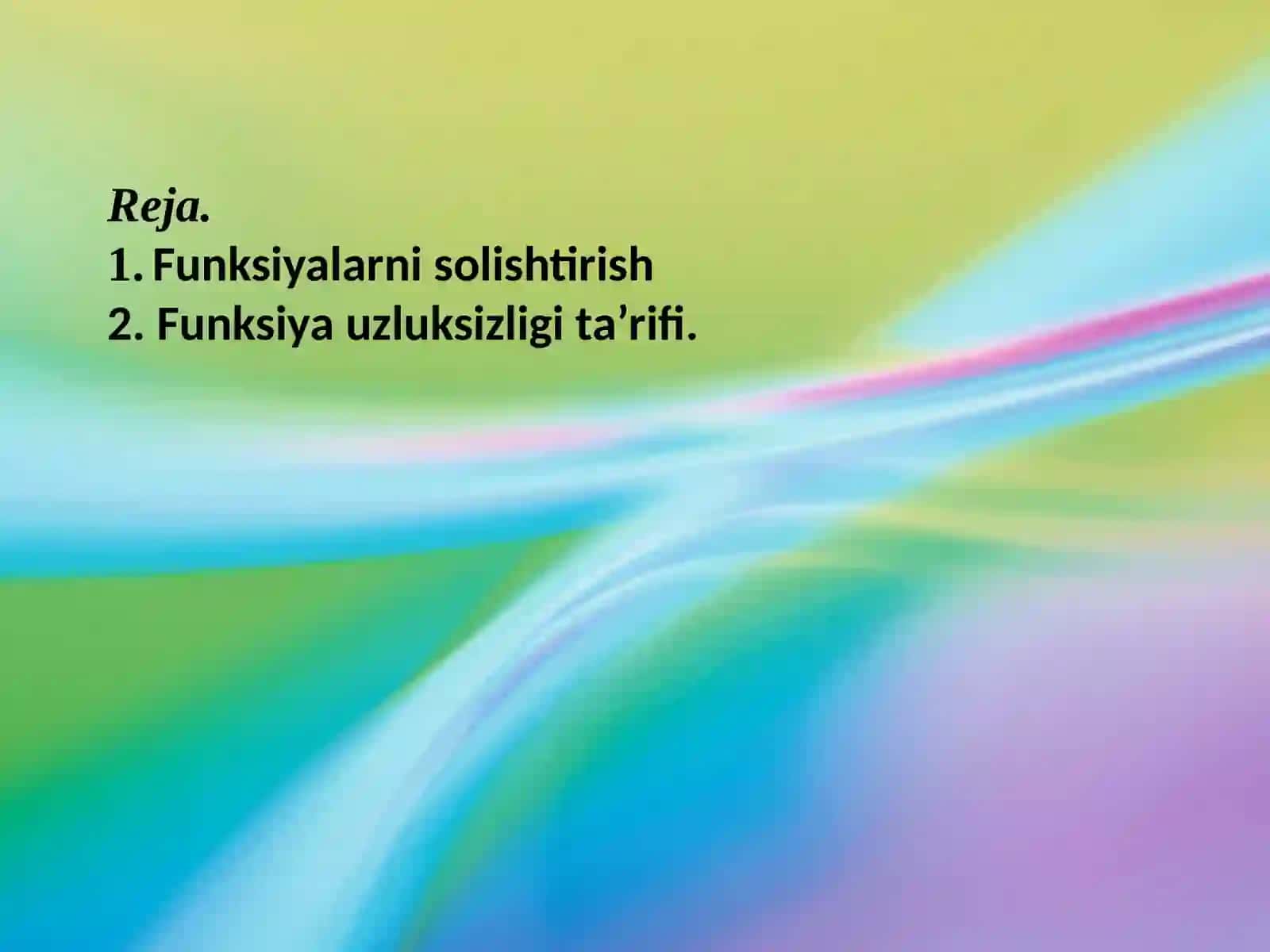 Funksiyalarni solishtirish 2