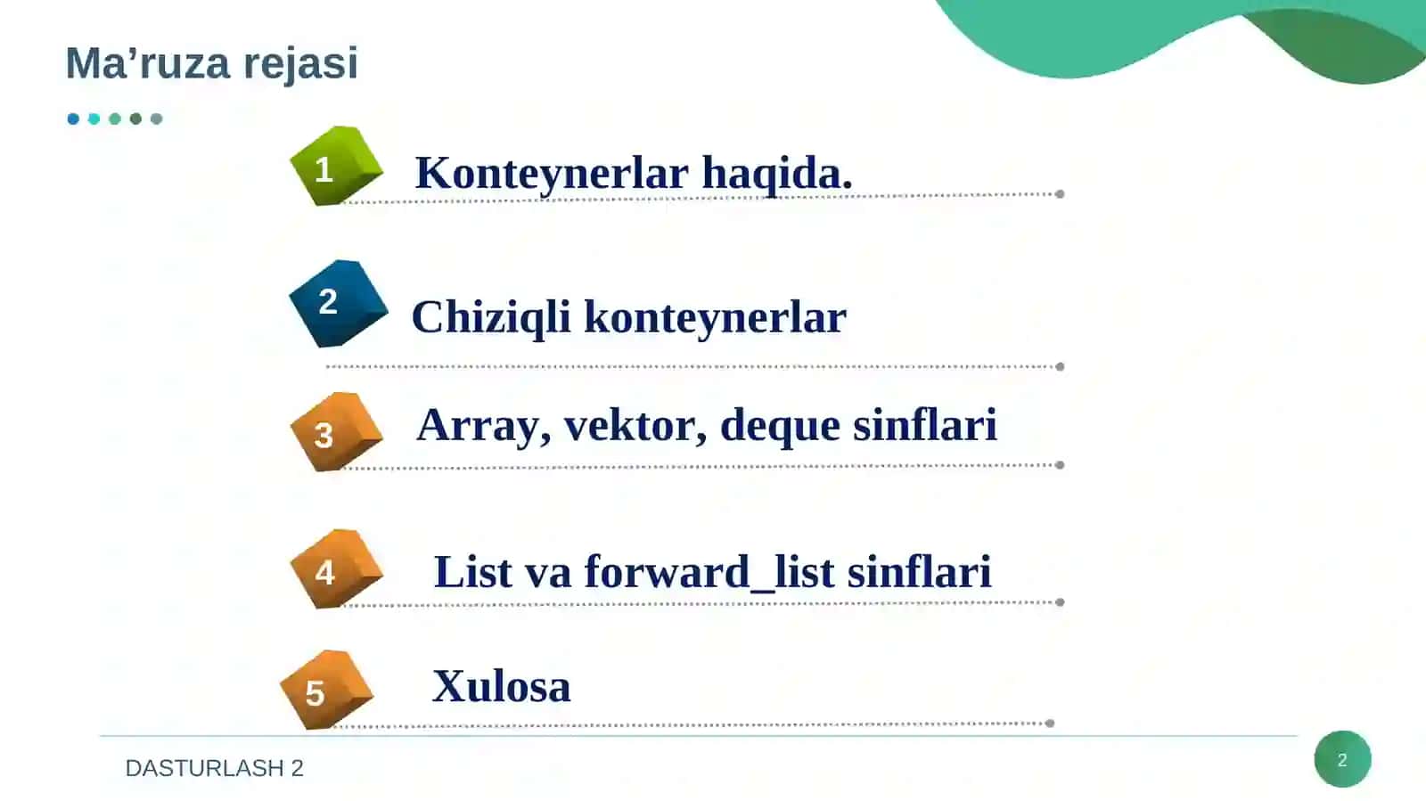 Konteynerlar kutubxonasi 2