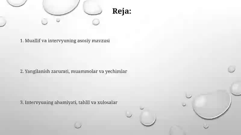 ,,Sharq yulduzi'' jurnalida eʼlon qilingan,,Yangilanish ehtiyoji'' suhbati bilan tanishish 2