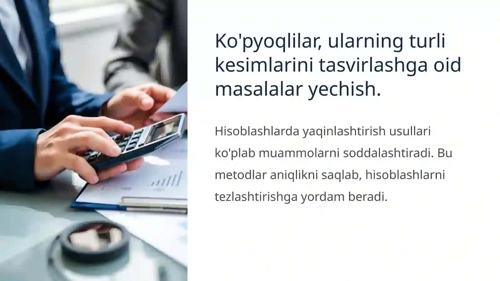 Ko'pyoqlilar, ularning turli kesimlarini tasvirlashga oid masalalar yechish. 2