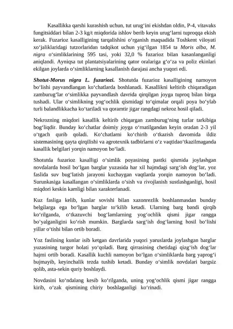 Tut kasalliklari va ularga qarshi kurash choralari 2