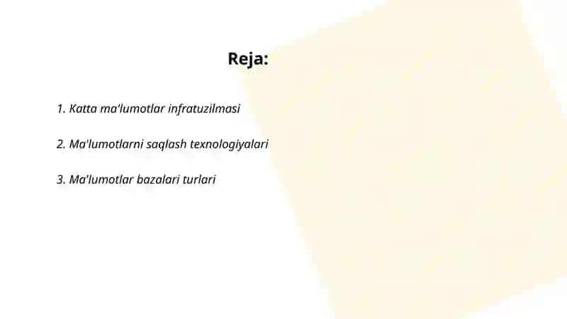Katta ma'lumotlar infratuzilmasi 2