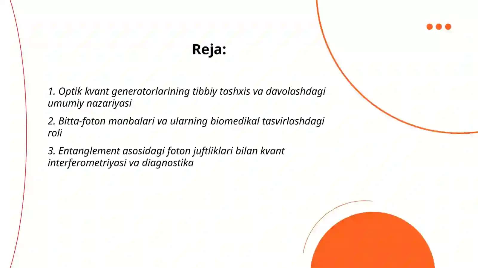 Hozirgi zamon yuqori texnologik tashxis va davolashda optik kvant generatorlaridan foydalanish 2