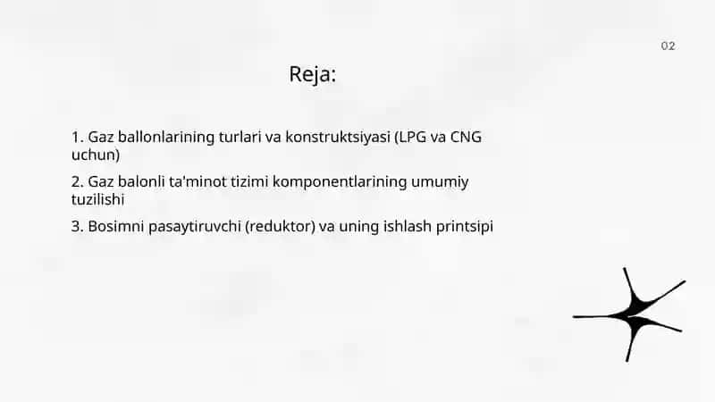 "Gaz ballonli dvigatellar: Tayyor mustaqil ish (10 bet)" 2