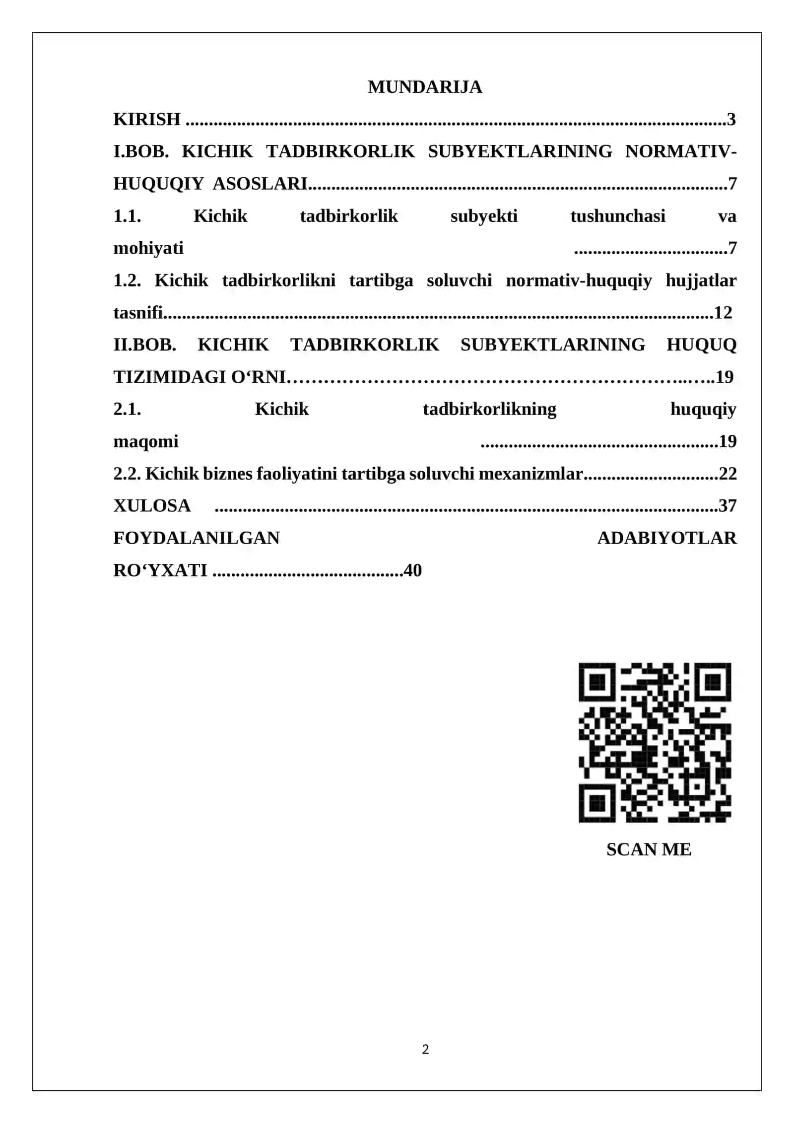 KICHIK TADBIRKORLIK SUBYEKTLARI 2