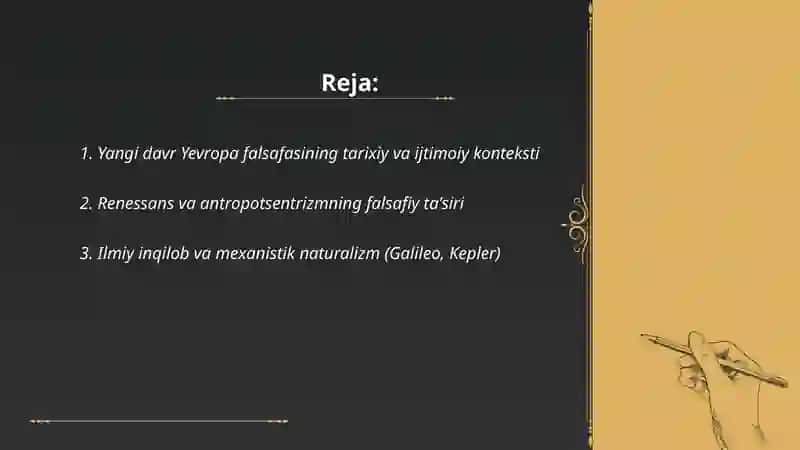 Yangi davr Yevropa falsafasi 2