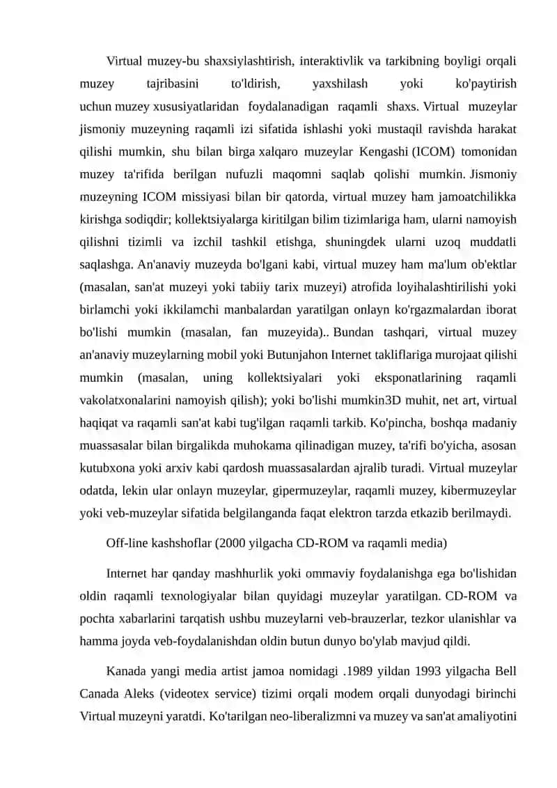 Virtual muzey tushunchasi 2
