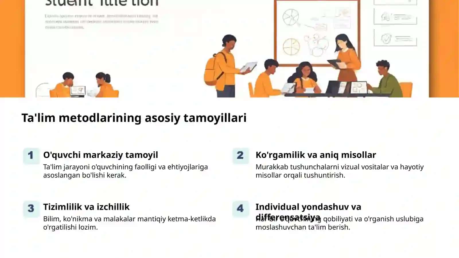 Ta'lim metodlari: turlari va tasnifi 2