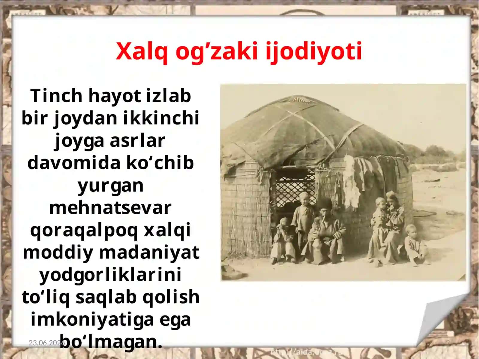 XIX asrning ikkinchi yarmi – XX asr boshlarida Qoraqalpoqlar madaniyati 2