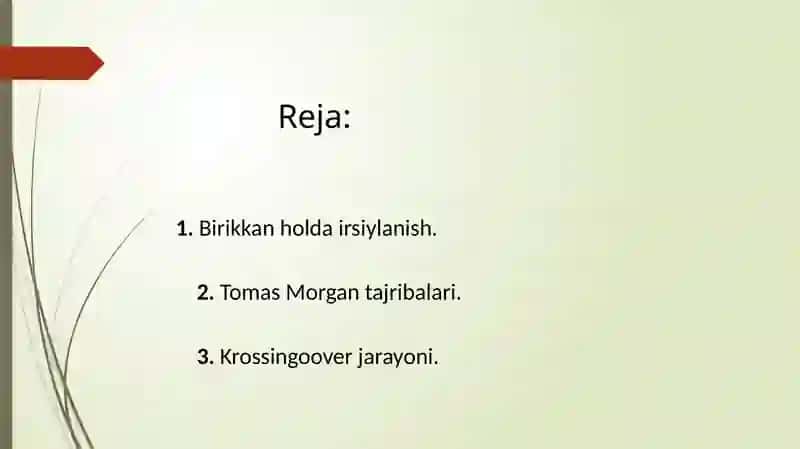 Jins bilan birikkan holda va belgilarning birikkan holda irsiylanishi. Krossingover jarayoni 2