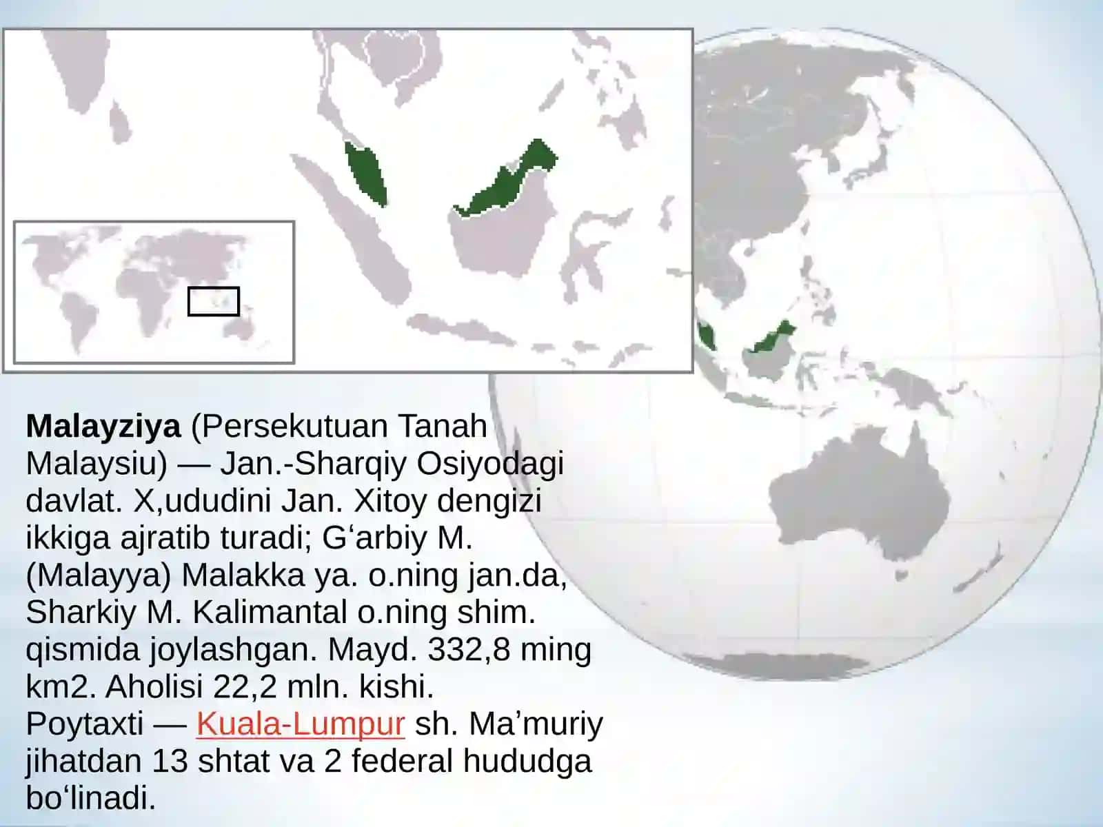 Malayziya davlati Iqtisodiyot va Jahon mamlakatlari bilan olib borayotgan iqtisodiy munosabatlari 2