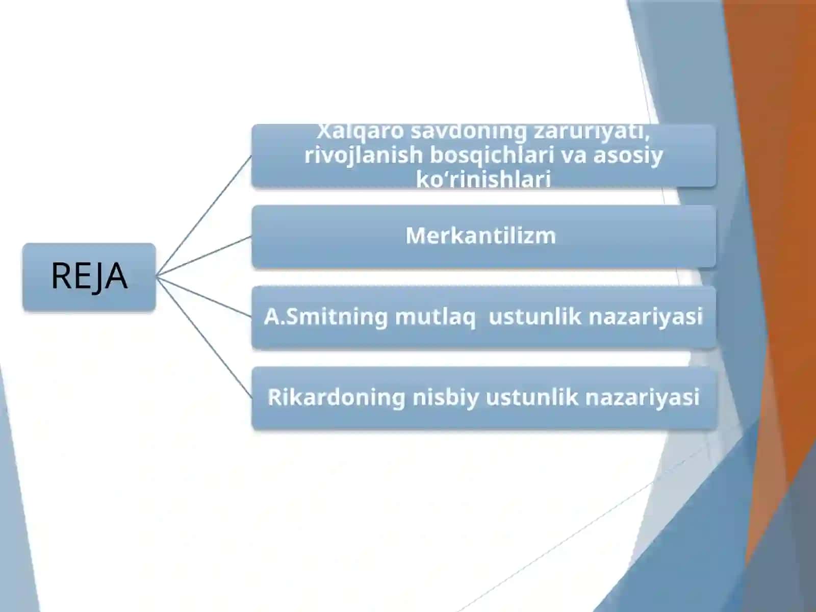 Tashqi savdo siyosati va xalqaro savdo nazariyalari 2