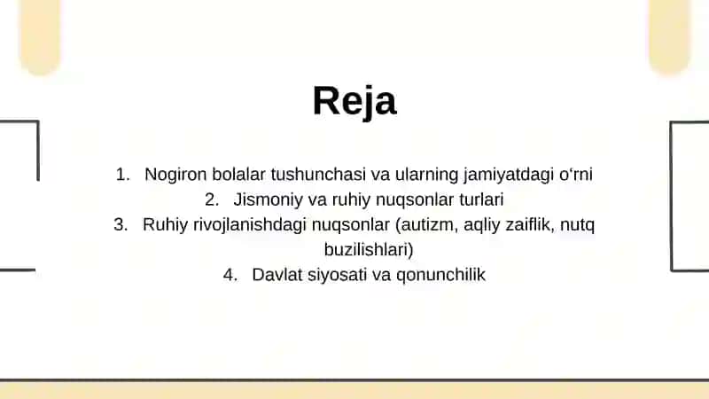 Oʻzbekiston Respublikasining jismoniy va ruhiy rivojlanishida nuqsoni boʻlgan bolalar va oʻsmirlarning ijtimoiy himoyasi 2