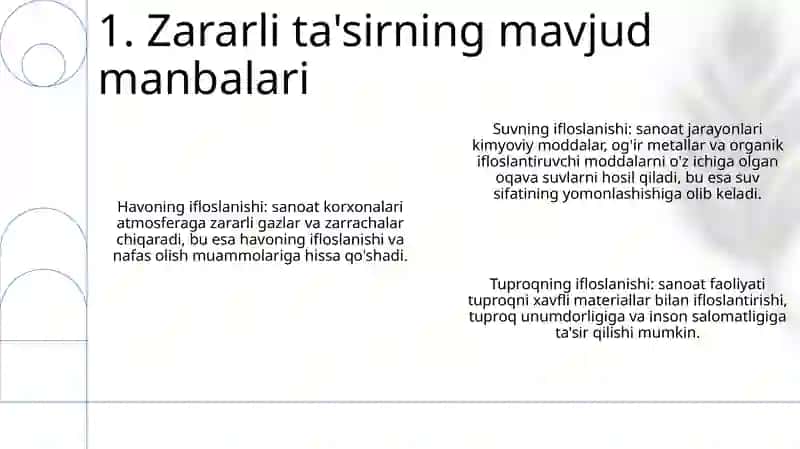 Sanoat Korxonalarining Zararli TaʼSirini Kamaytirishning Asosiy YoʻNalishlari 2