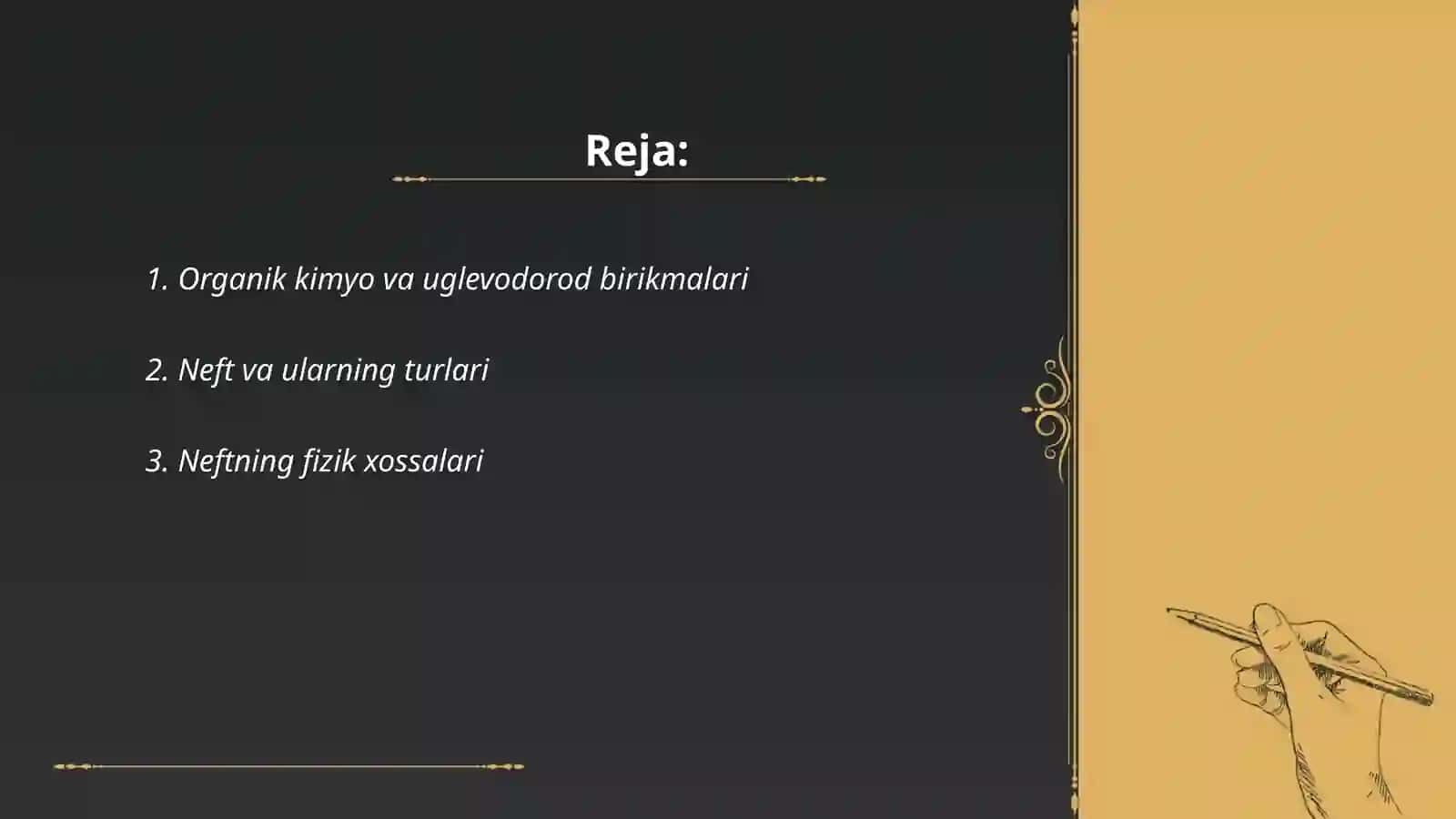Organik kimyo va uglevodorod birikmalari 2