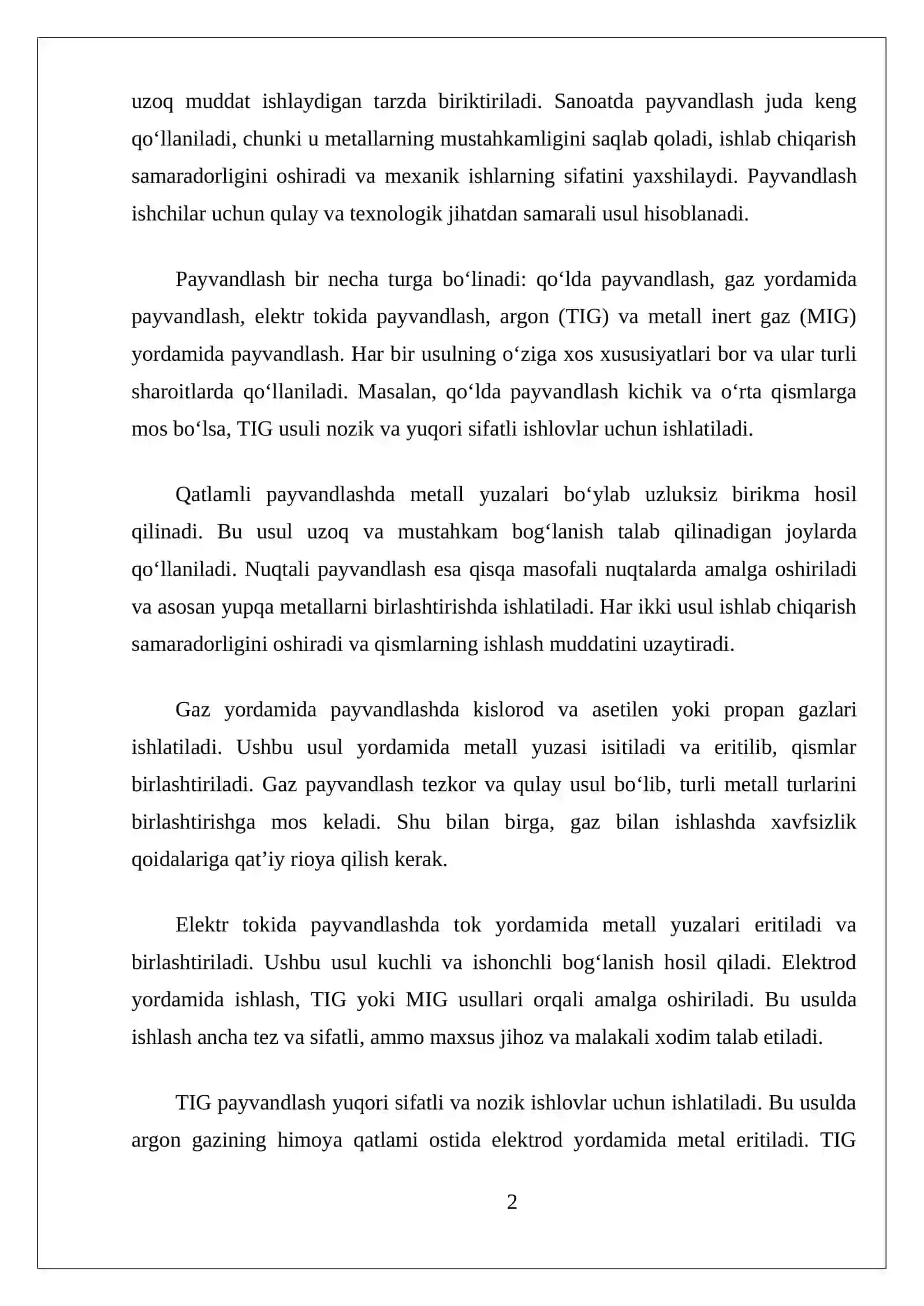 Payvandlash tushunchasi va ahamiyati 2