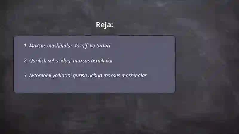 Maxsus mashinalar: tasnifi va turlari 2