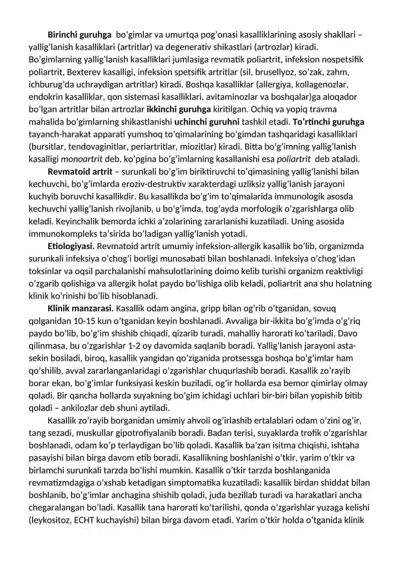 Terapiyada hamshiralik ishi fanidan nazariy mashg’ulotlar 2