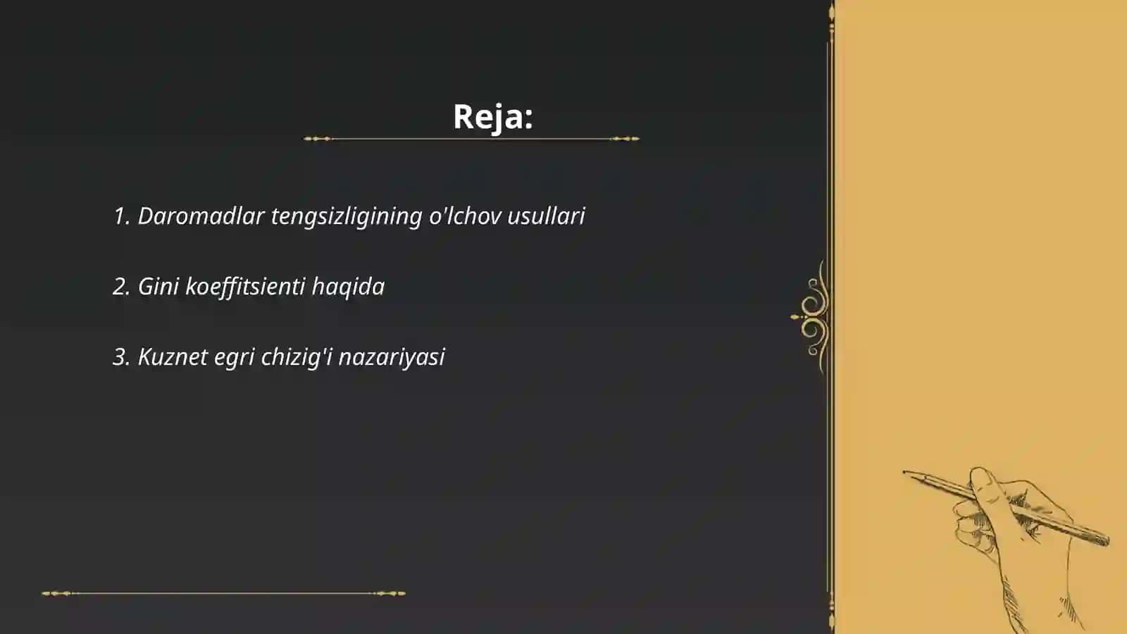 Daromadlar tengsizligi va uning darajasini aniqlash 2