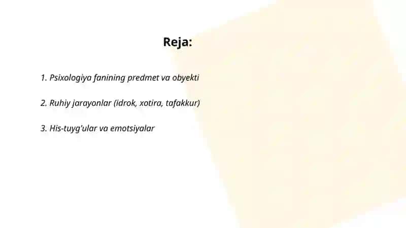 Psixologiya fanining predmetilari 2