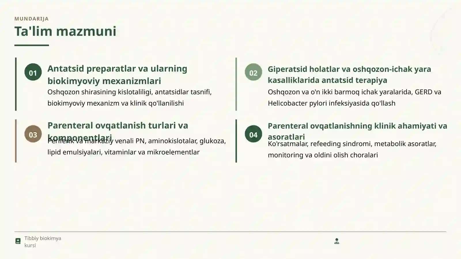 Giperatsid holatlarda va oshqozon-ichak yara kasalliklarida antatsid preparatlarini qo'llashning biokimyoviy asoslari 2