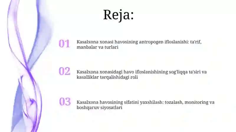 Kasalxona xonalari havosining antropogen ifloslanishi haqida tushuncha 2