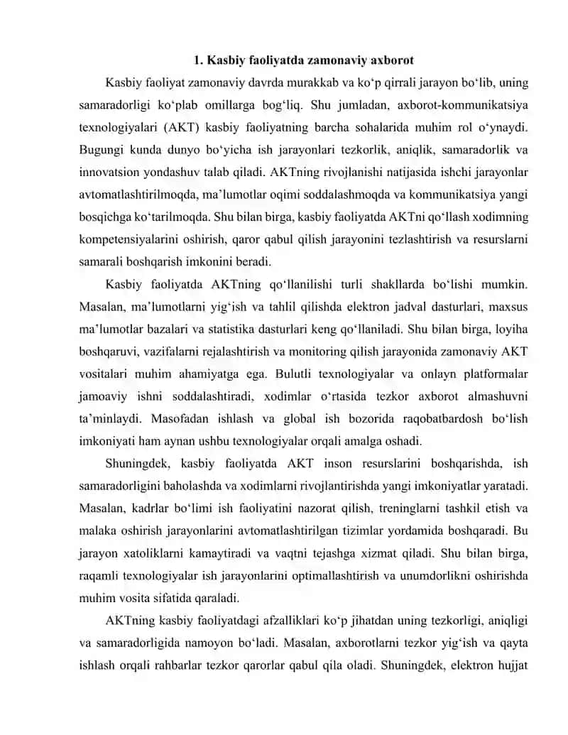 Kasbiy faoliyatda zamonaviy axborot-kommunikasiya texnologiyalaridan foydalanish 2