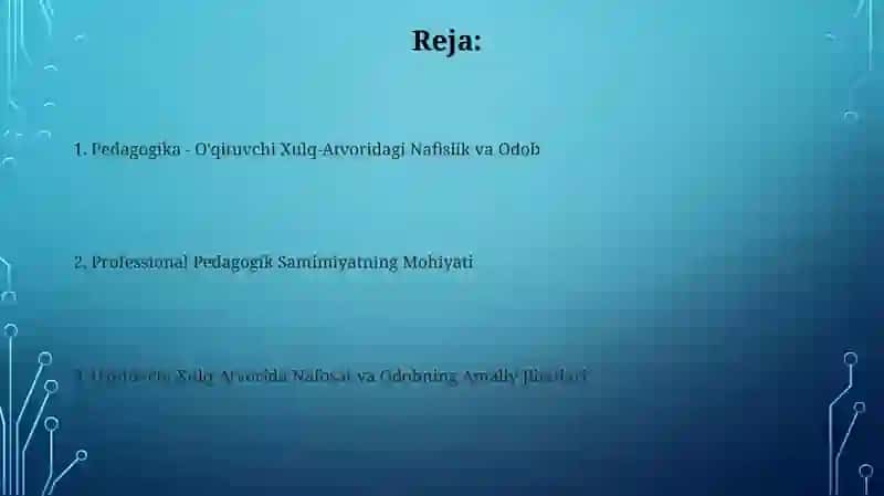 O'qituvchi Xulq-Atvorida Nafislik va Odob 2