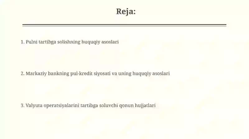 Valyutani tartibga solishning huquqiy asoslari 2
